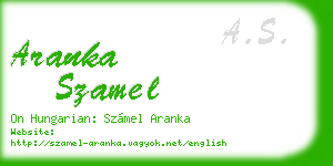 aranka szamel business card