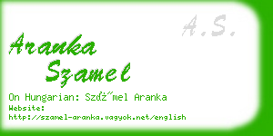 aranka szamel business card